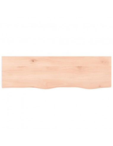 Piano Bagno 100x30x(2-4) cm in Legno Massello Non Trattato