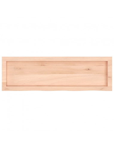 Piano Bagno 100x30x(2-4) cm in Legno Massello Non Trattato