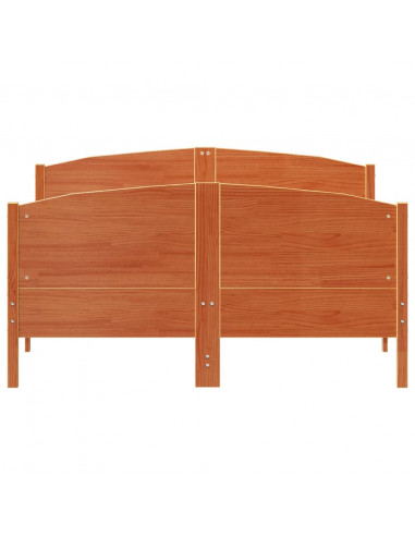 Giroletto con Testiera Marrone Cera 120x190 cm Massello Pino