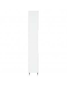 Armadietto da Bagno Bianco 30x30x190 cm in Legno Multistrato 2