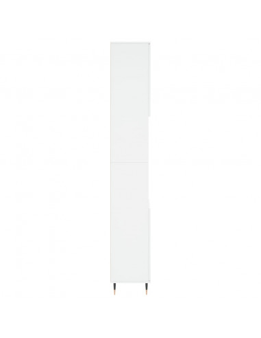 Armadietto da Bagno Bianco 30x30x190 cm in Legno Multistrato