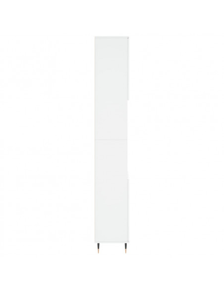 Armadietto da Bagno Bianco 30x30x190 cm in Legno Multistrato