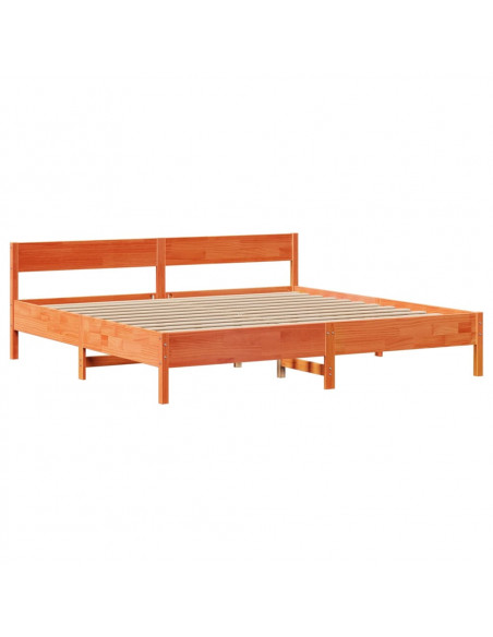 Letto senza Materasso Marrone Cera 180x200 cm in Legno di Pino