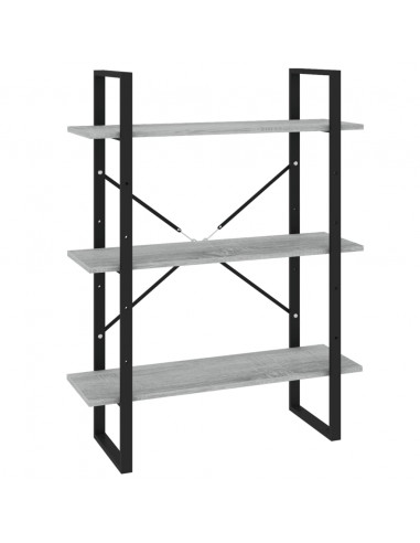 Libreria Grigio Sonoma 80x30x105 cm in Legno Multistrato