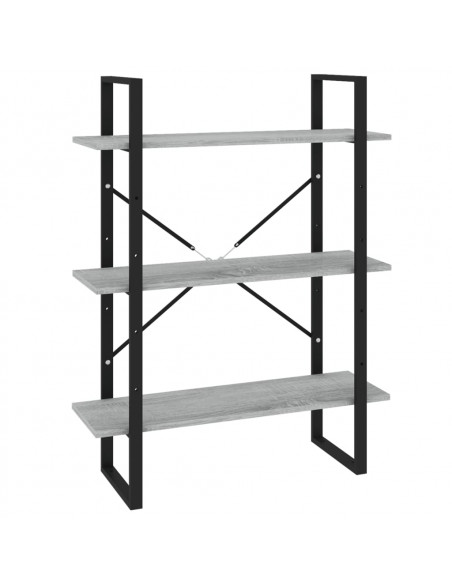 Libreria Grigio Sonoma 80x30x105 cm in Legno Multistrato