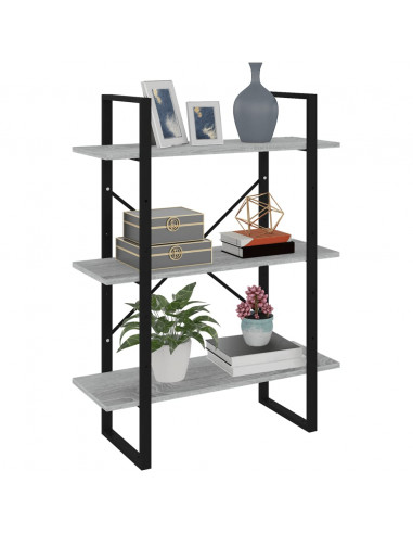 Libreria Grigio Sonoma 80x30x105 cm in Legno Multistrato