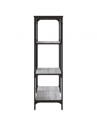 Libreria Grigio Sonoma 81x36x115 cm Legno Multistrato e Acciaio