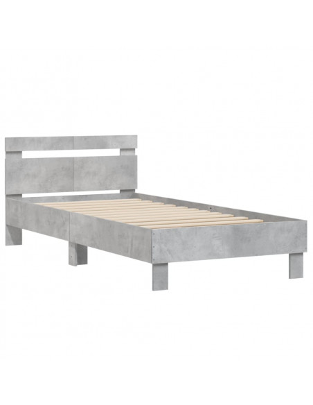 Giroletto Testiera Grigio Cemento 100x200 cm Legno Multistrato