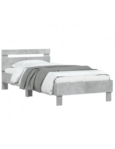 Giroletto Testiera Grigio Cemento 100x200 cm Legno Multistrato