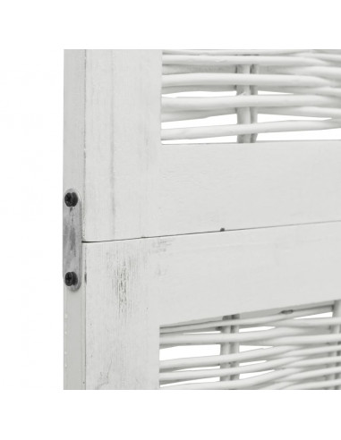 Divisorio Ambienti 5Pannelli Bianco Legno Massello di Paulownia