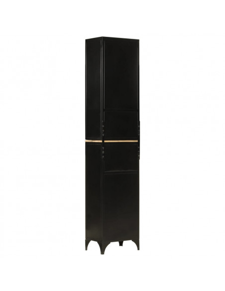 Mobile da Bagno 40x27x180 cm in Ferro e Legno Massello di Mango