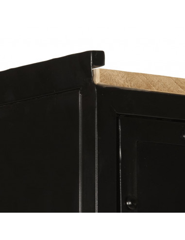 Mobile da Bagno 40x27x180 cm in Ferro e Legno Massello di Mango