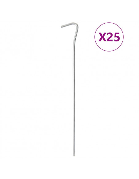 Picchetti per Tenda 25 pz 23 cm Ø4 mm in Acciaio Zincato