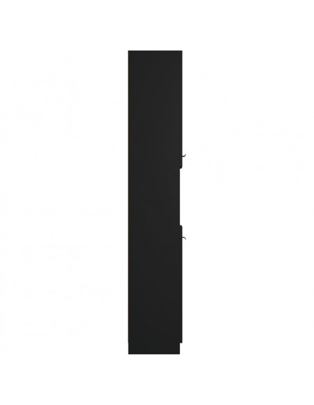 Armadietto da Bagno Nero 32x34x188,5 cm in Legno Multistrato
