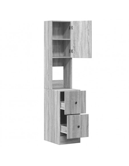 Mobile da Cucina Grigio Sonoma 35x50x180cm in Legno Multistrato