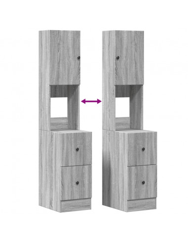 Mobile da Cucina Grigio Sonoma 35x50x180cm in Legno Multistrato