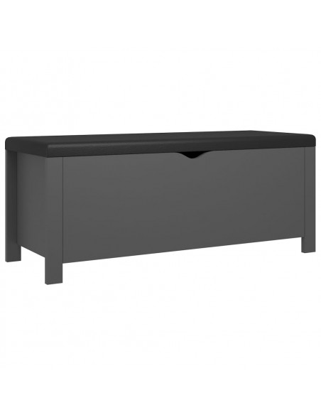 Contenitore con Cuscino Grigio 105x40x45cm Legno Multistrato