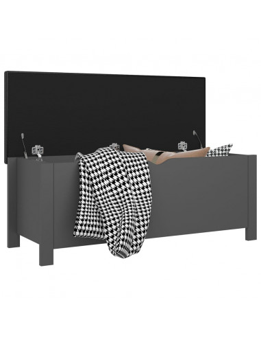 Contenitore con Cuscino Grigio 105x40x45cm Legno Multistrato