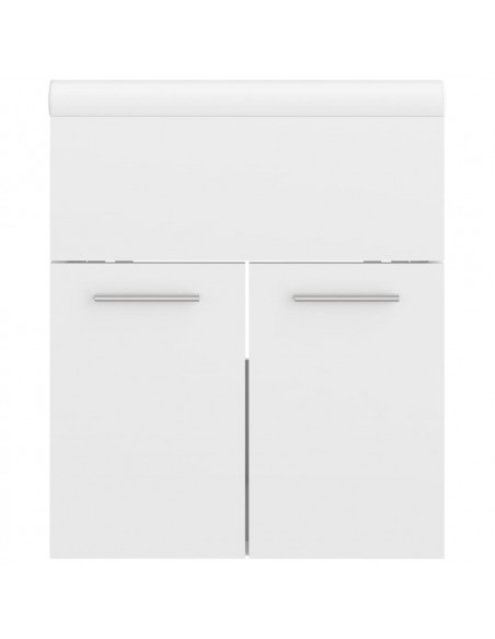 Mobile Bagno con Lavabo Integrato Bianco Lucido in Truciolato