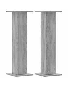 Supporti Altoparlanti 2 pz Grigio 30x30x95 cm in Multistrato 2