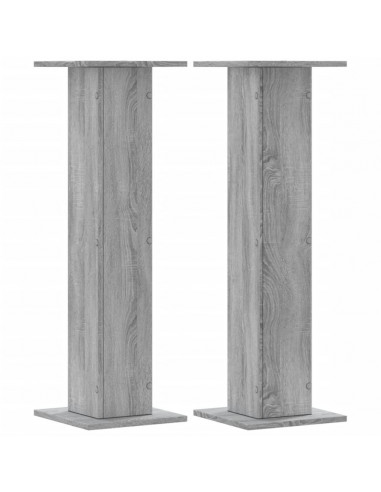 Supporti Altoparlanti 2 pz Grigio 30x30x95 cm in Multistrato