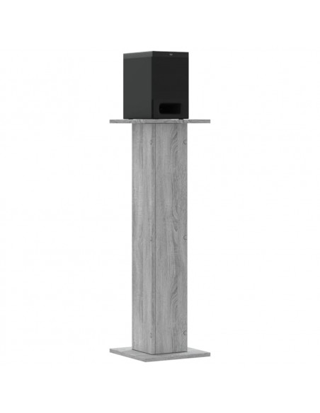 Supporti Altoparlanti 2 pz Grigio 30x30x95 cm in Multistrato