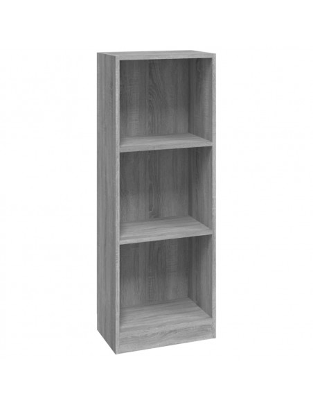 Libreria 3 Ripiani Grigio Sonoma 40x24x109 cm Legno Multistrato