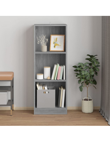 Libreria 3 Ripiani Grigio Sonoma 40x24x109 cm Legno Multistrato