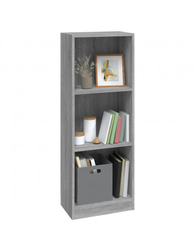 Libreria 3 Ripiani Grigio Sonoma 40x24x109 cm Legno Multistrato