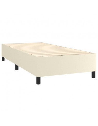 Struttura Letto a Rete a Molle Crema 80x200 cm in Similpelle