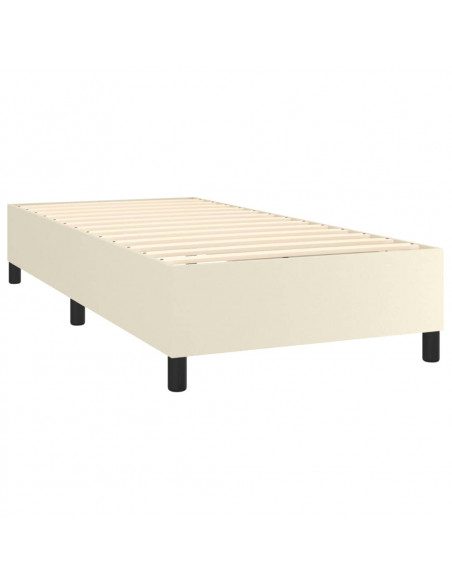 Struttura Letto a Rete a Molle Crema 80x200 cm in Similpelle