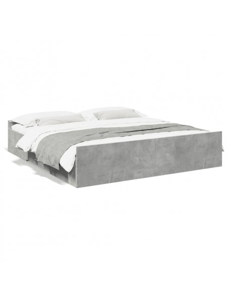 Giroletto Cassetti Grigio Cemento 180x200 cm Legno Multistrato