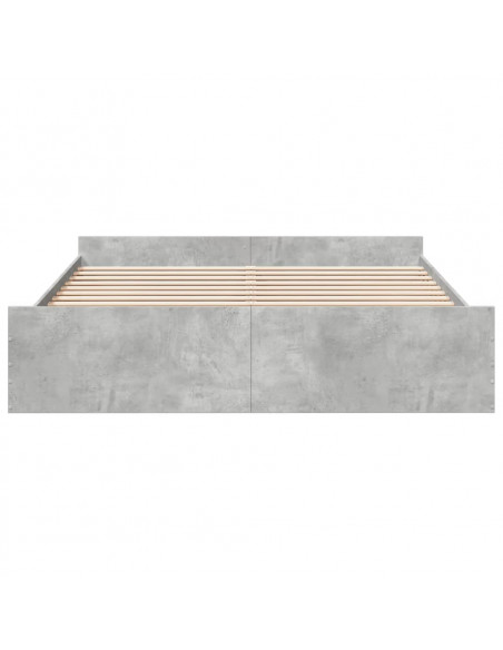 Giroletto Cassetti Grigio Cemento 180x200 cm Legno Multistrato