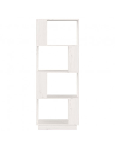 Libreria/Divisorio Bianco 51x25x132 cm Legno Massello di Pino