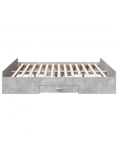 Giroletto Cassetti Grigio Cemento 180x200 cm Legno Multistrato