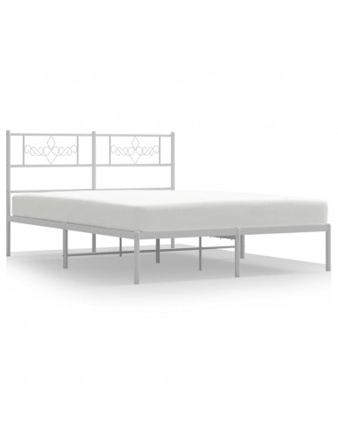 Giroletto con Testiera in Metallo Bianco 120x200 cm