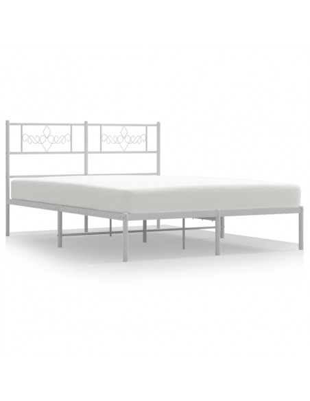Giroletto con Testiera in Metallo Bianco 120x200 cm