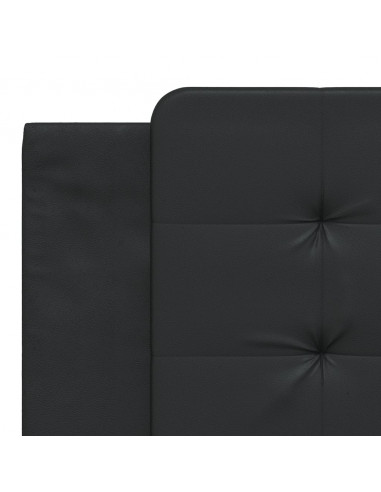 Giroletto con Testiera Nero 180x200 cm in Similpelle