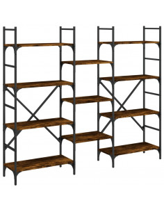 Libreria Rovere Fumo 160x28,5x136,5 cm in Legno Multistrato 2