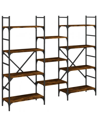 Libreria Rovere Fumo 160x28,5x136,5 cm in Legno Multistrato