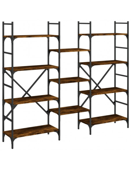 Libreria Rovere Fumo 160x28,5x136,5 cm in Legno Multistrato