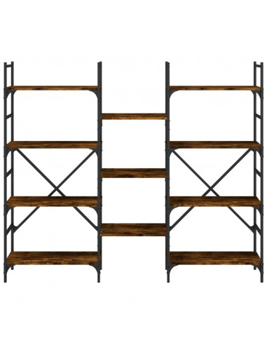 Libreria Rovere Fumo 160x28,5x136,5 cm in Legno Multistrato