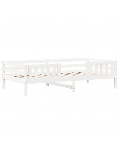 Giroletto con Panca e Tetto Bianco 75x190cm Legno Massello Pino 2