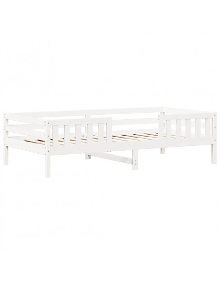 Giroletto con Panca e Tetto Bianco 75x190cm Legno Massello Pino