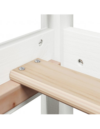 Giroletto con Panca e Tetto Bianco 75x190cm Legno Massello Pino