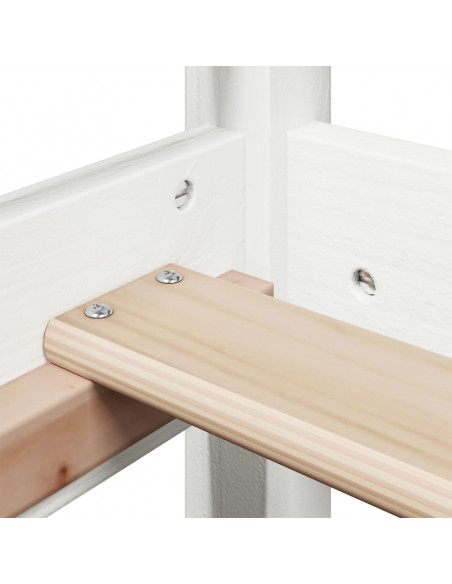 Giroletto con Panca e Tetto Bianco 75x190cm Legno Massello Pino