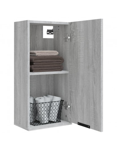 Mobile da Bagno a Parete Grigio Sonoma 32x20x67 cm