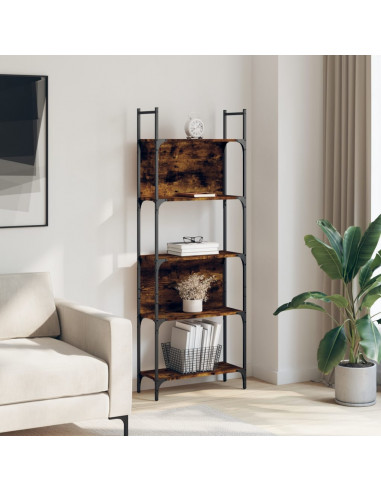 Libreria 5Ripiani Rovere Fumo 60,5x24x166,5cm Legno Multistrato