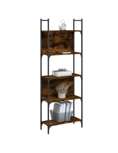 Libreria 5Ripiani Rovere Fumo 60,5x24x166,5cm Legno Multistrato