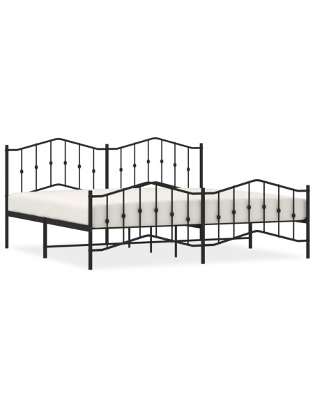 Giroletto con Testiera e Pediera Metallo Nero 200x200 cm